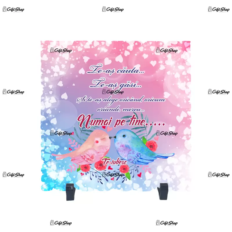 Te-as cauta te-as gasi si te-as alege oricand... , placheta cu mesaj